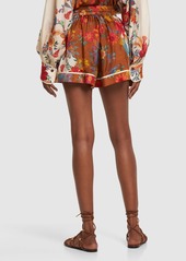 Zimmermann Ginger Printed Relaxed Fit Silk Shorts