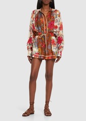 Zimmermann Ginger Printed Relaxed Fit Silk Shorts