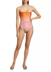 Zimmermann Glittery Belted One-Piece Swimsuit