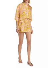 Zimmermann Golden Floral Silk Shorts