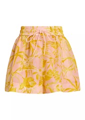 Zimmermann Golden Floral Silk Shorts