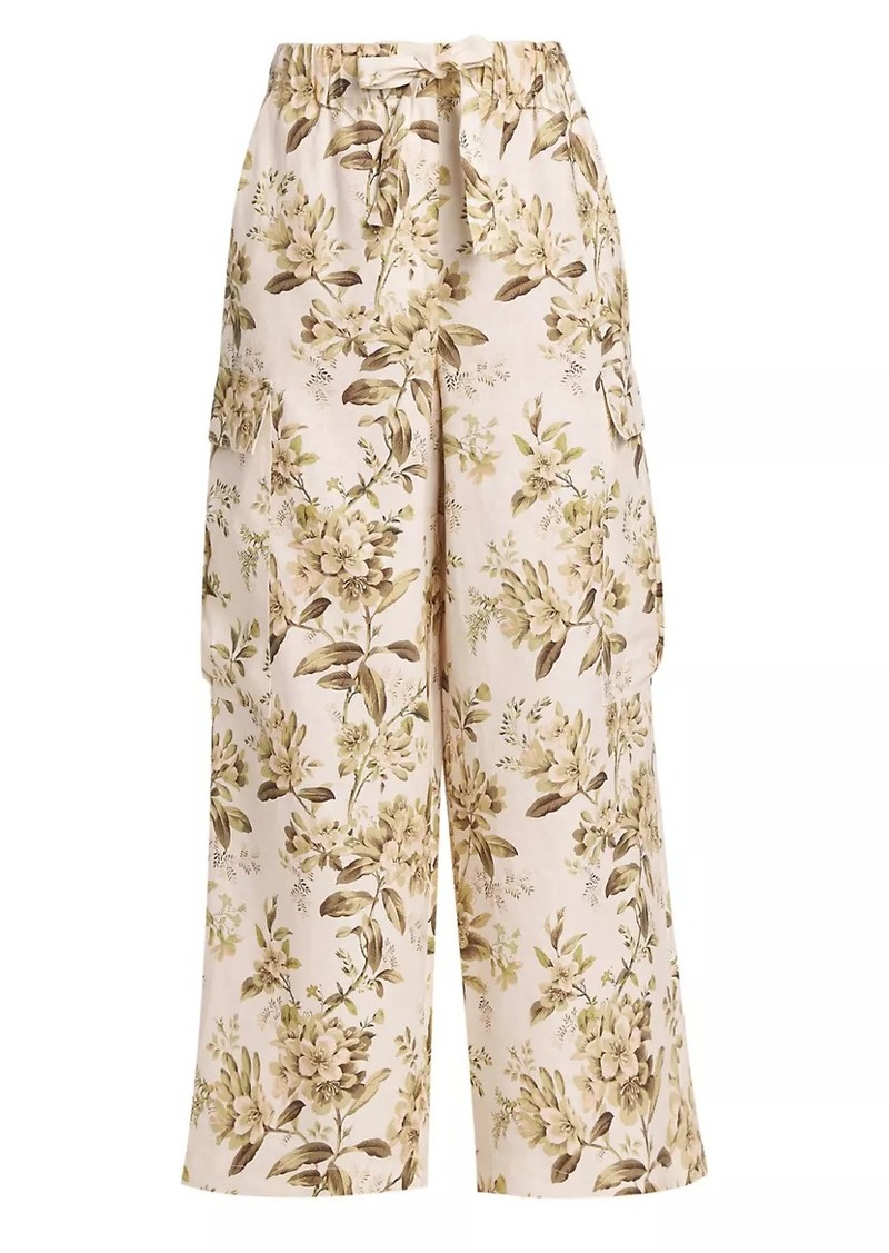 Zimmermann Golden Relaxed Pocket Linen Pants