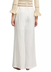 Zimmermann Golden Tuck Linen Wide-Leg Pants