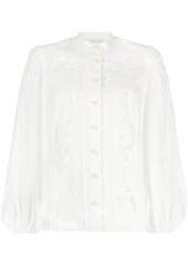 Zimmermann guipure-lace puff-sleeve shirt