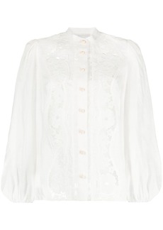 Zimmermann guipure-lace puff-sleeve shirt