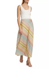 Zimmermann Halliday Bias-Cut Linen Midi-Skirt