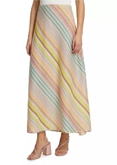 Zimmermann Halliday Bias-Cut Linen Midi-Skirt