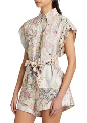 Zimmermann Halliday Floral Linen Romper