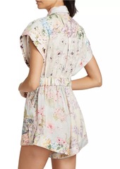 Zimmermann Halliday Floral Linen Romper