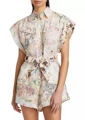 Zimmermann Halliday Floral Linen Romper