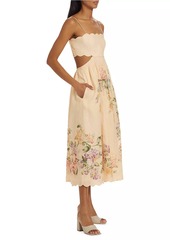 Zimmermann ​Halliday Floral Scallop Midi-Dress