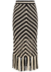 Zimmermann Halliday Hand Crochet Fringed Midi Skirt