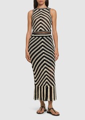 Zimmermann Halliday Hand Crochet Fringed Midi Skirt