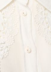 Zimmermann Halliday Ramie Lace Flower Shirt