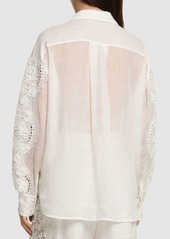 Zimmermann Halliday Ramie Lace Flower Shirt