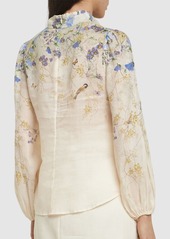 Zimmermann Harmony Buttoned Printed Blouse