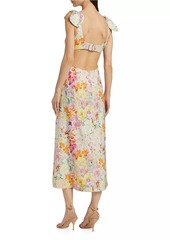 Zimmermann Harmony Linen Floral Midi-Dress