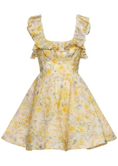 Zimmermann Harmony Ruffled Linen Silk Mini Dress