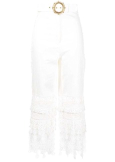 Zimmermann high-waisted embroidered-design trousers