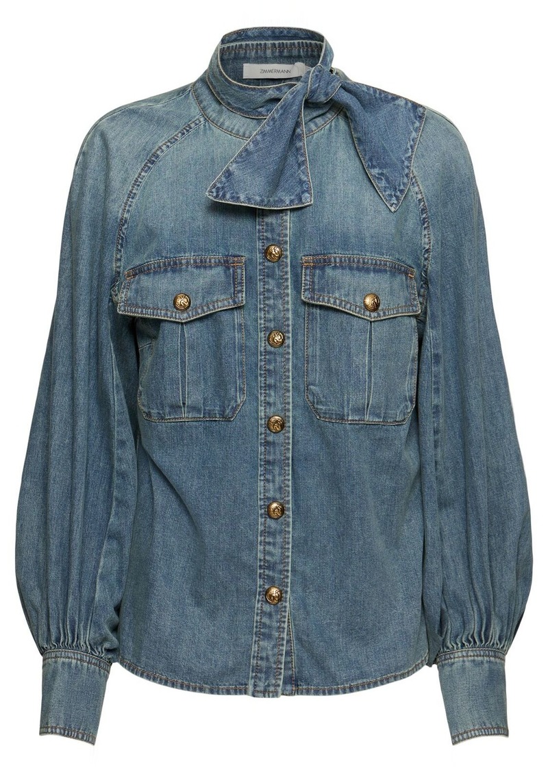 Zimmermann Illustration Raglan Denim Shirt