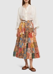 Zimmermann Junie Tiered Cotton Midi Skirt