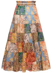 Zimmermann Junie Tiered Cotton Midi Skirt