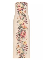Zimmermann Lexi Floral Linen Column Dress