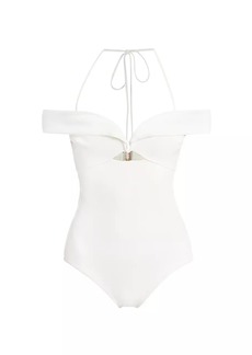 Zimmermann Lexi Off-The-Shoulder One-Piece Swimsuit