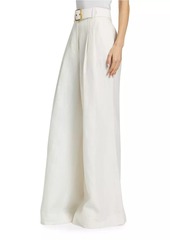 Zimmermann Linen Belted Wide-Leg Pants