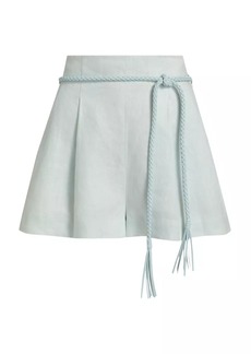 Zimmermann Linen Tie-Waist High-Rise Shorts