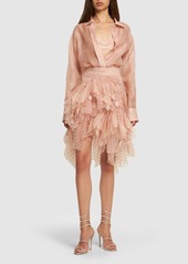 Zimmermann Lvr Exclusive Flocked Tulle Mini Skirt