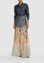 Zimmermann Lyrical Printed Silk Midi Skirt