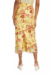 Zimmermann Matchmaker Floral Diamante Midi-Skirt