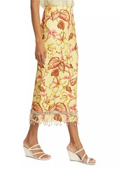 Zimmermann Matchmaker Floral Diamante Midi-Skirt