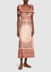 Zimmermann Matchmaker Ruffled Linen Midi Dress