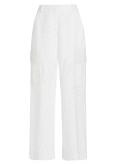 Zimmermann Matchmaker Wide-Leg Cotton Eyelet Pants