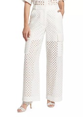 Zimmermann Matchmaker Wide-Leg Cotton Eyelet Pants