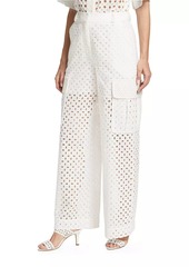 Zimmermann Matchmaker Wide-Leg Cotton Eyelet Pants