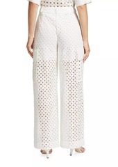 Zimmermann Matchmaker Wide-Leg Cotton Eyelet Pants