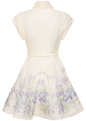 Zimmermann Natura Belted Linen Silk Mini Dress