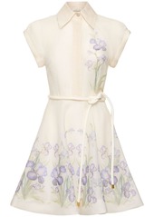 Zimmermann Natura Belted Linen Silk Mini Dress