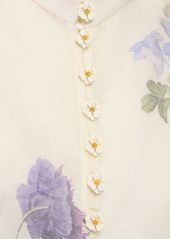 Zimmermann Natura Flowers Printed Silk Linen Blouse