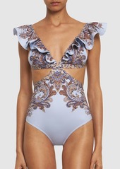 Zimmermann Ottie Printed Lycra One Piece Swimsuit