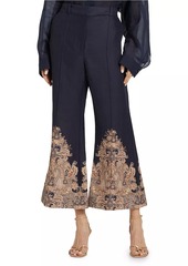 Zimmermann Paisley Linen Crop Flare Pants