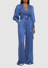 Zimmermann Pleated Silk Satin Wide Pant