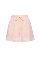 Zimmermann Pop Cotton Fringed Shorts