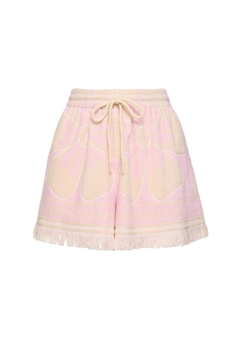 Zimmermann Pop Cotton Fringed Shorts