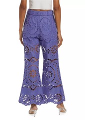 Zimmermann Pop Eyelet-Embroidered Flared Pants