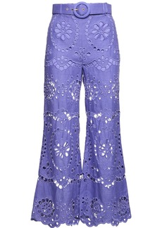 Zimmermann Pop Linen Embroidered Flared Pants