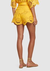 Zimmermann Pop Linen Embroidered Shorts